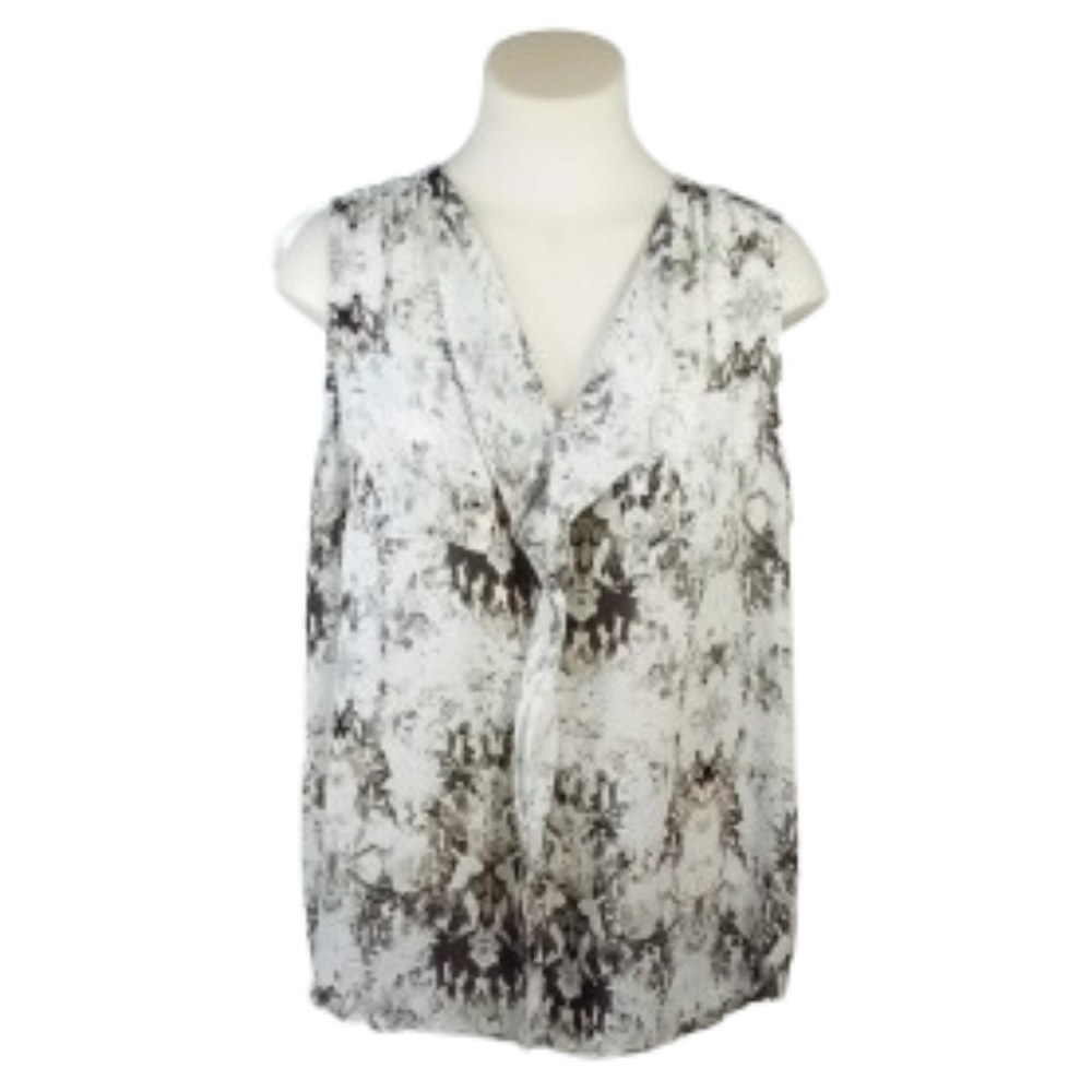 Apt 9 Floral Gray Sleeveless Top Sz XL